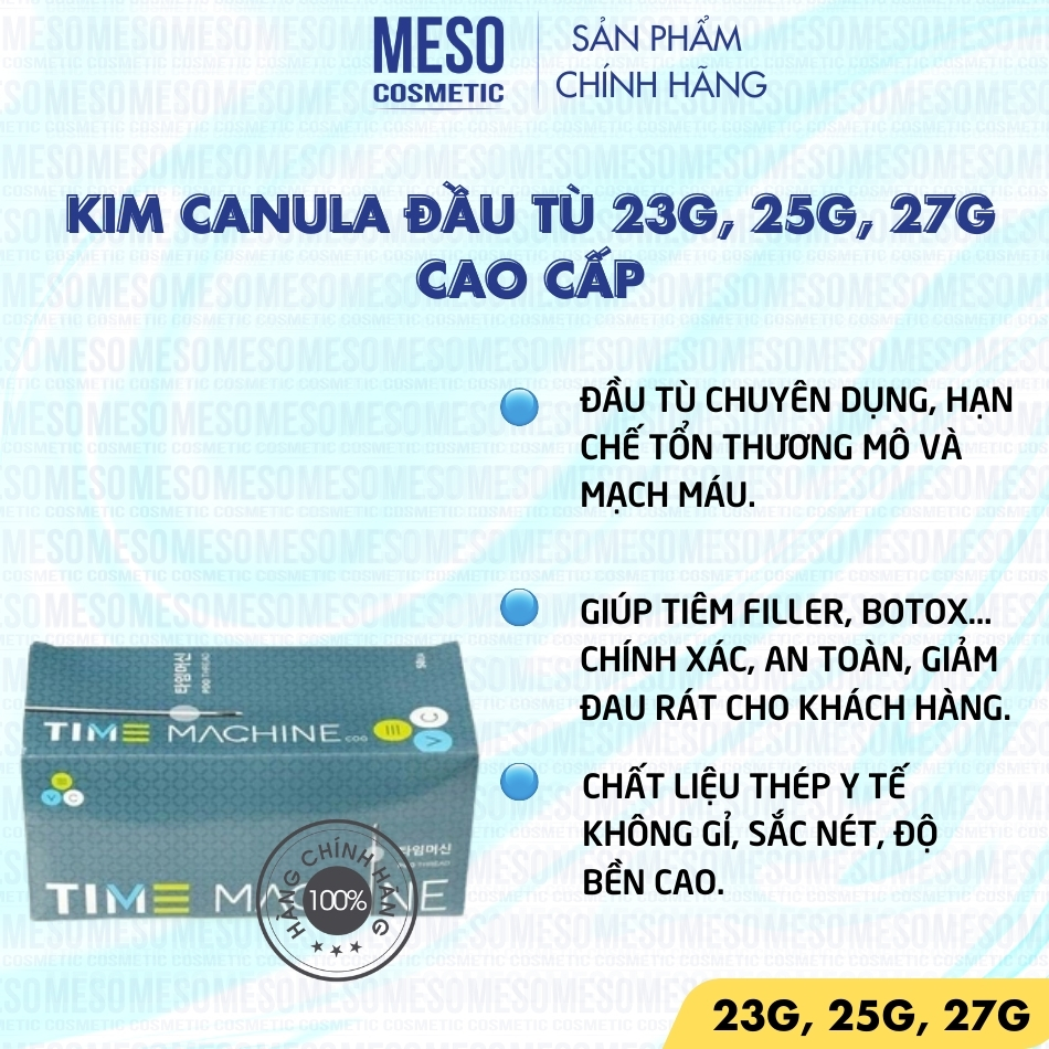Kim canula đầu tù 23G, 25G, 27G cao cấp